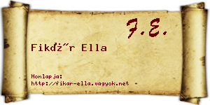 Fikár Ella névjegykártya